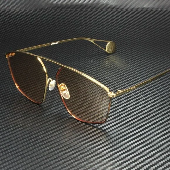 Gucci Orange Gold 60mm Sunglasses Gucci GG0336S Unisex Square Designer Polarized Sunglasses in  main image 2